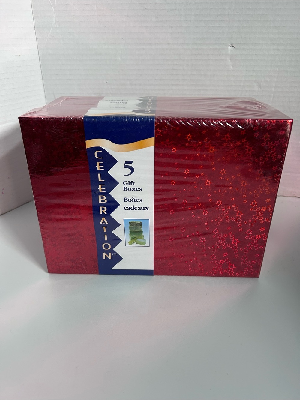 Red metallic Gift Boxes - Pack of 5 nesting boxes